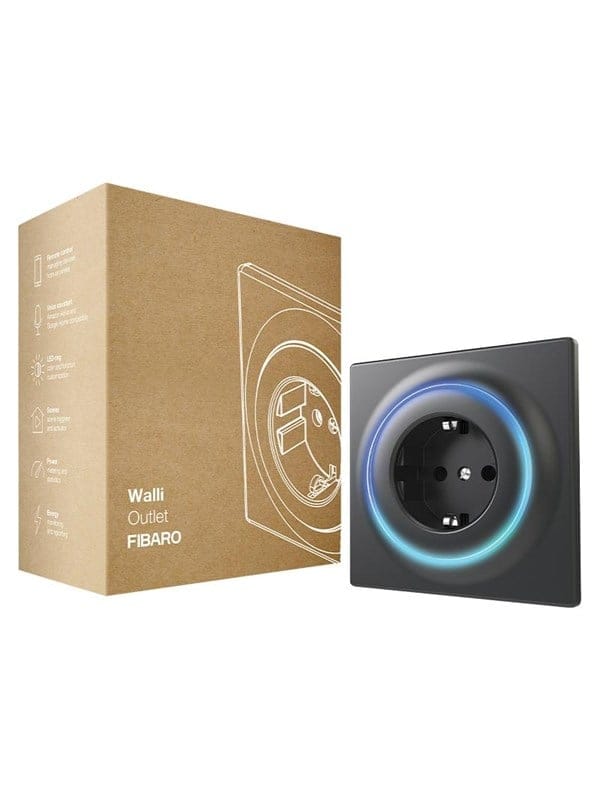 FIBARO Walli Outlet Typ F (Schwarz)