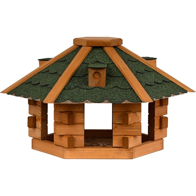 dobar Vogelhaus Blockhaus 6-eck, Bitumendach, Grün