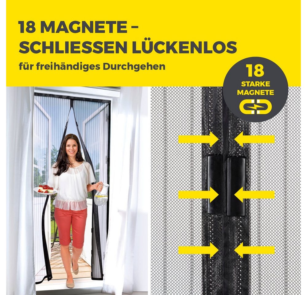 EASYmaxx Moskitonetz 100x210cm schwarz Magic Klick Bild 3