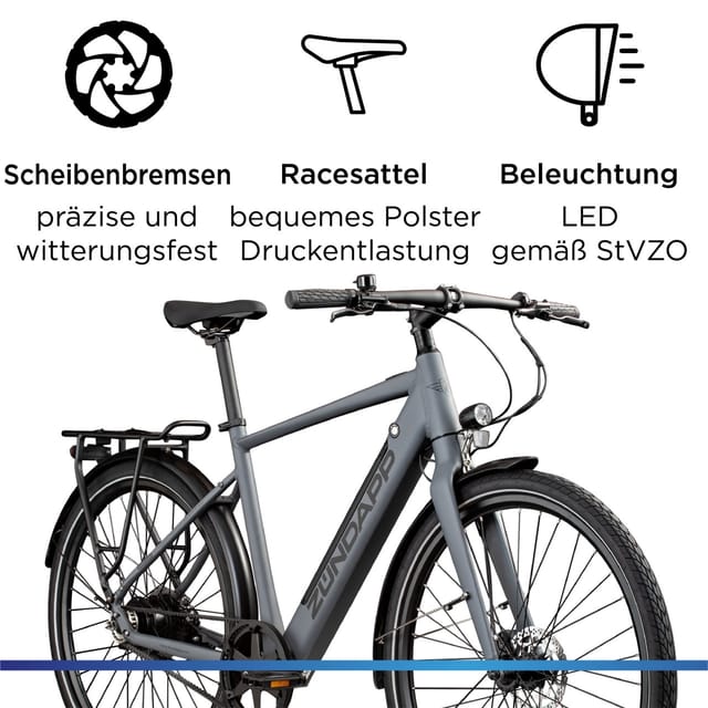 Zündapp Z7 Urban-e E Bike Singlespeed 28 Zoll anthrazit