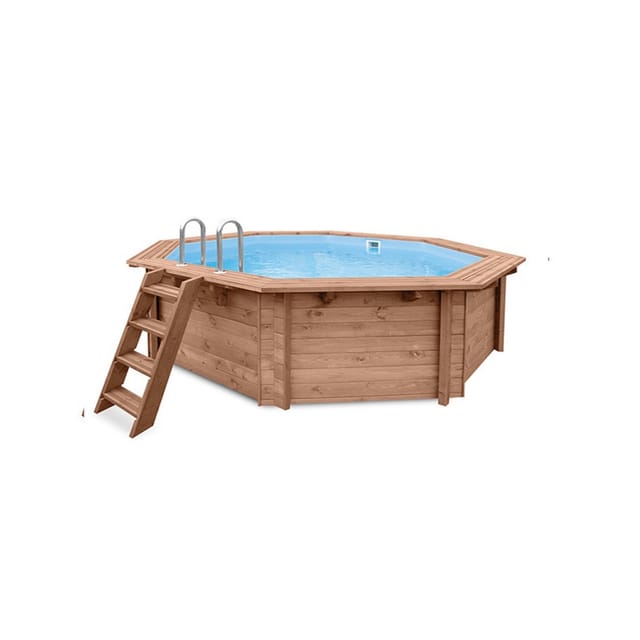 Holzpool „Java“ rund Ø 3,55 m × 1,16 m Wärmepumpe Set