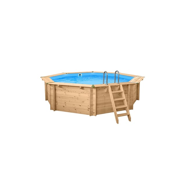 Holzpool „Java“ rund Ø 5,30 m × 1,36 m Wärmepumpe Set
