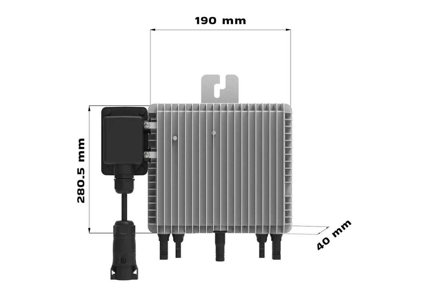 DEYE Mikro-Wechselrichter 800 W SUN-M80G4-EU-Q0 inkl. 5m Anschlusskabel und 4x1m Solarkabel für Balkonkraftwerk, IP67 wetterfest, Plug&Play Installation, 2 MPPT, WIFI, Micro Inverter Bild 3