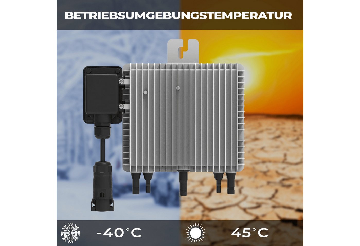 DEYE Mikro-Wechselrichter 800 W SUN-M80G4-EU-Q0 inkl. 5m Anschlusskabel und 4x1m Solarkabel für Balkonkraftwerk, IP67 wetterfest, Plug&Play Installation, 2 MPPT, WIFI, Micro Inverter Bild 4