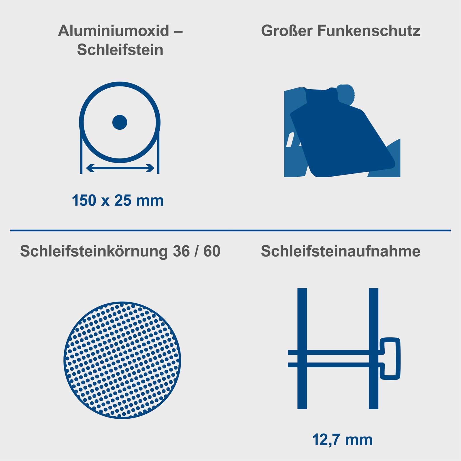 Doppelschleifer BG150 Scheppach - 370W | Ø150mm Schleifstein | inkl. Lampe & Schleifscheibenabzieher Bild 2
