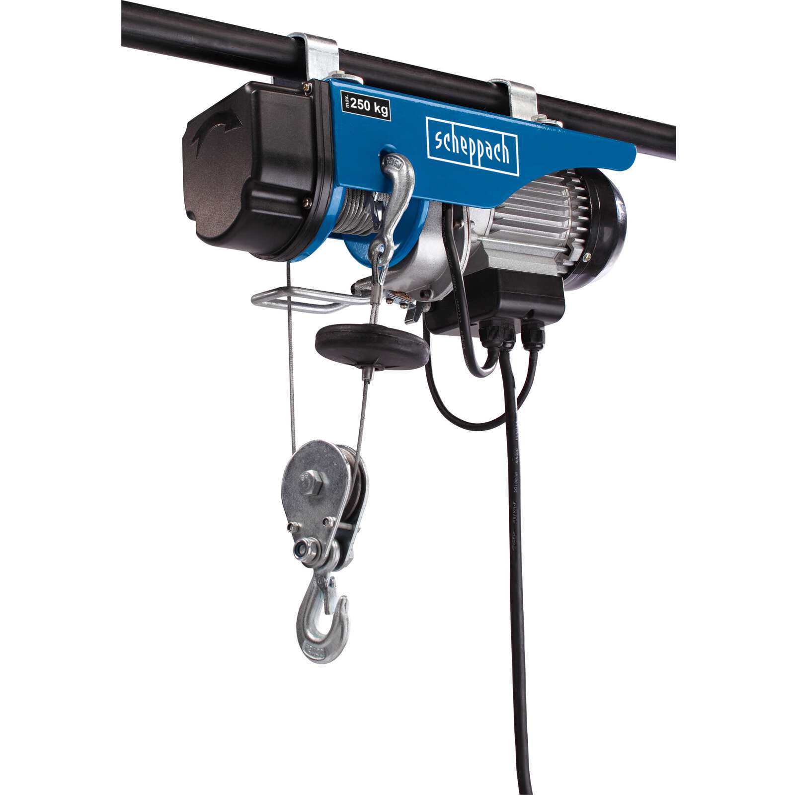 Elektrischer Seilzug HRS250 Scheppach - 530W | max. 250kg Traglast | 6000mm Hubhöhe