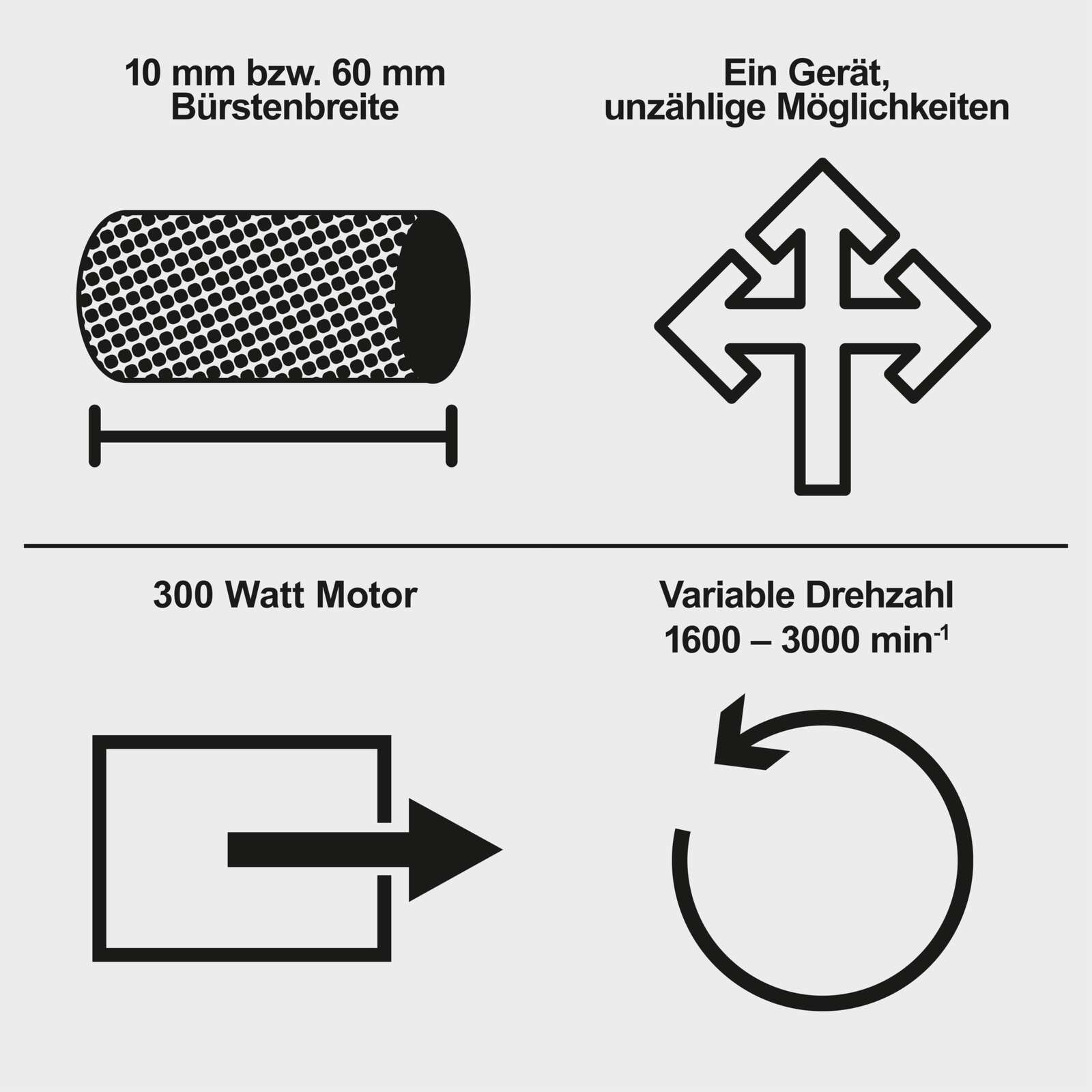 Satiniermaschine RMS500-BE Scheppach - 10-60 mm Bürstenbreite | variable Drehzahl | Bürstenschleifer inkl. Schleifbürstenset | Renovierungsschleifer