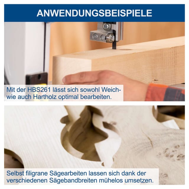 Bandsäge HBS261 Scheppach - 230V | 550W | max. Durchlasshöhe: 120 mm / inkl. 2. Sägeband