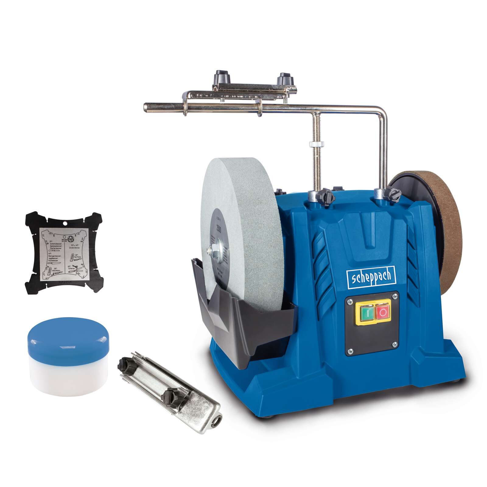 Nass-Schleifsystem TIGER 7000S Scheppach - 150W | 250mm Korund-Schleifstein | 50mm Stärke | 220 Körnung