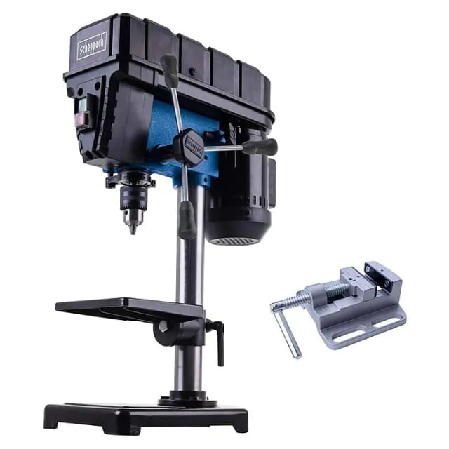 Tischbohrmaschine TBM200 Scheppach - 230V 400W | 1,5-13mm Bohrfutter | Bohrtiefe bis 50mm | Drehzahl 550-2600 u/min | inkl. Schraubstock