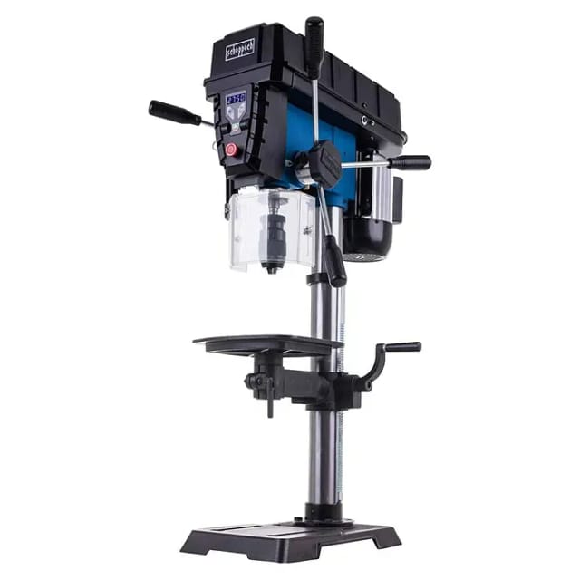 Tischbohrmaschine TBM300 Vario Scheppach - 230V 750W | 1,0-16mm Bohrfutter | Bohrtiefe 80mm | stufenlose Drehzahl 450-2580 u/min | LCD | LED & Laser