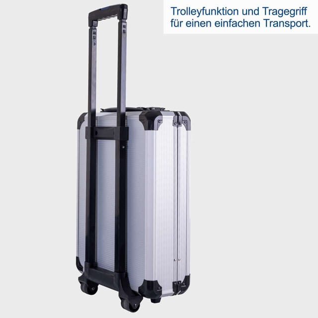 Werkzeugkoffer WZT187 Scheppach - 187-tlg. | Haushalt | Baustelle | Werkstatt | Trolleyfunktion | inkl. Aluminium Koffer