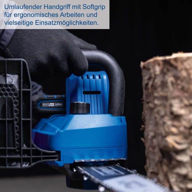 Akku-Kettensäge C-CS254-X Scheppach | Schnittlänge 20cm| Schwert 25,4cm| Schnittgeschwindigkeit 6m/s | inkl. 2Ah Akku & 2,4A Ladegerät