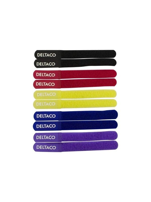 Deltaco Cable velcro straps - multicolor