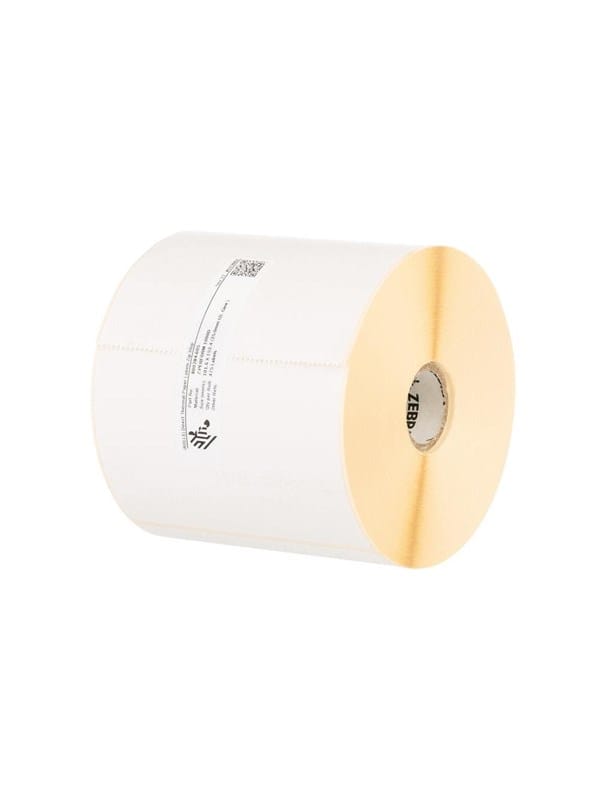 Zebra 800284-605 Z-Perform 1000D Direct Thermal Paper Labels Uncoated Permanent Adhesive 25mm Core Perforation (12-Pack)