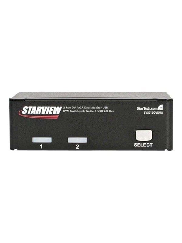 StarTech.com 2 Port DVI VGA Dual Monitor KVM Switch USB mit Audio - KVM / Audio / USB Switch - 2 Anschlüsse