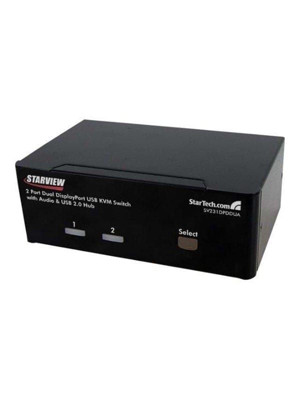 StarTech.com 2 Port Dual DisplayPort USB KVM Switch w/ Audio & USB Hub - KVM / Audio-Switch - 2 Anschlüsse