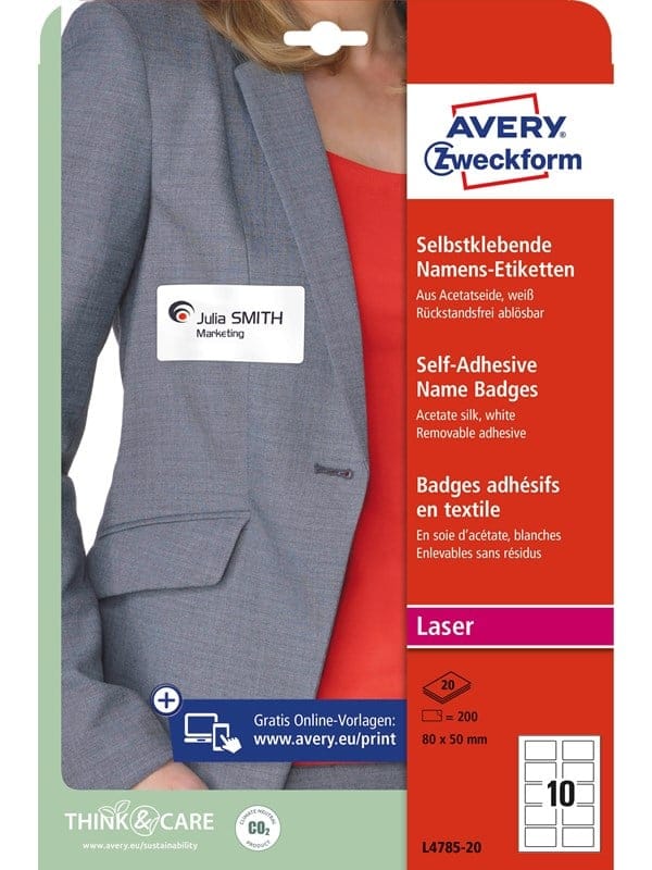 Avery Self adhesive name badges silk white