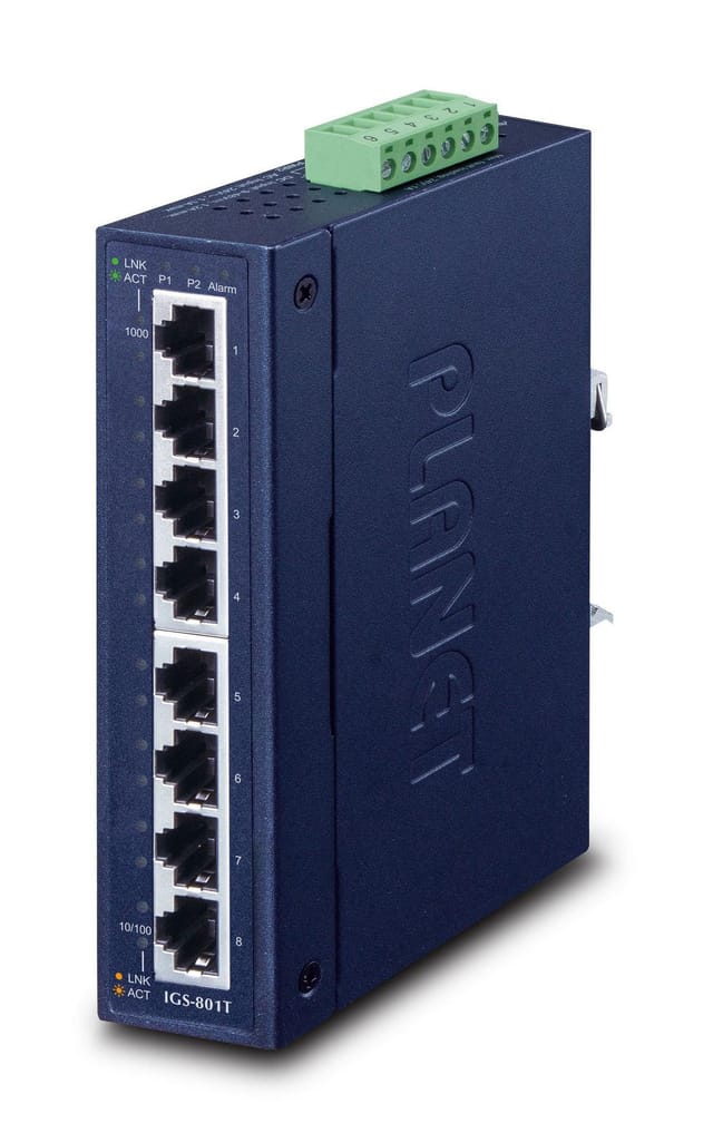 PLANET IGS-801T 8-Port 10/100/1000T Industrial Gigabit Ethernet Switch