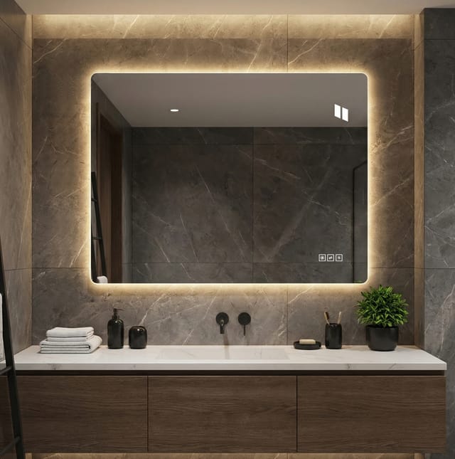 Led-badezimmerspiegel 60 X 80 Cm Rahmenlos, Beschlagfrei, Dimmbar, 3 Lichtfarben Havrya