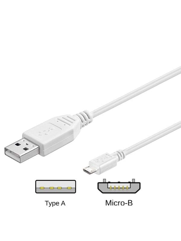 Pro USB-A USB Micro-B - 0.3m - Weiß