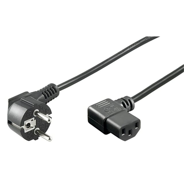 Pro Strom Kabel C13 2x90° - Schwarz - 1.5m