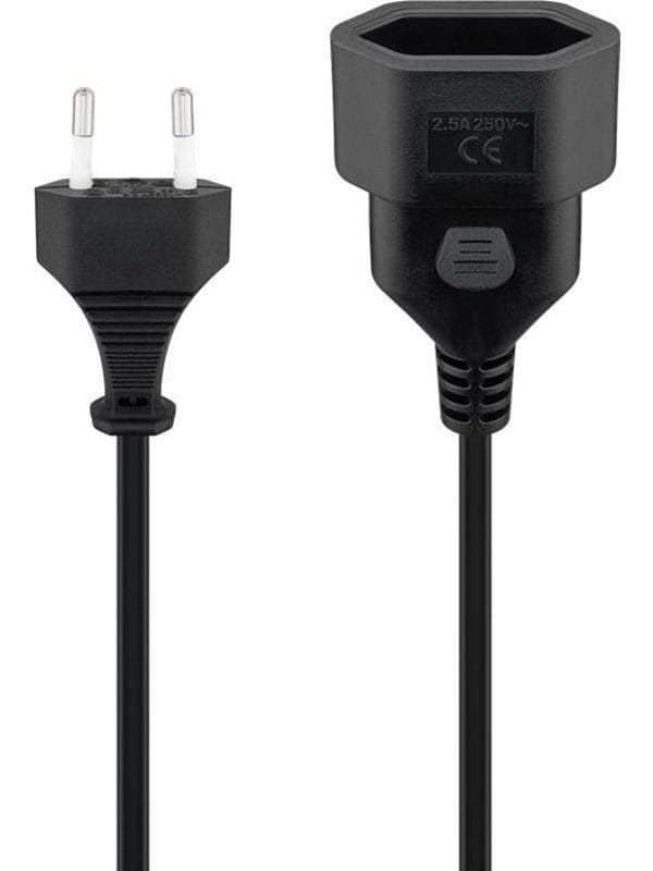 Deltaco Euro extension 3 m black