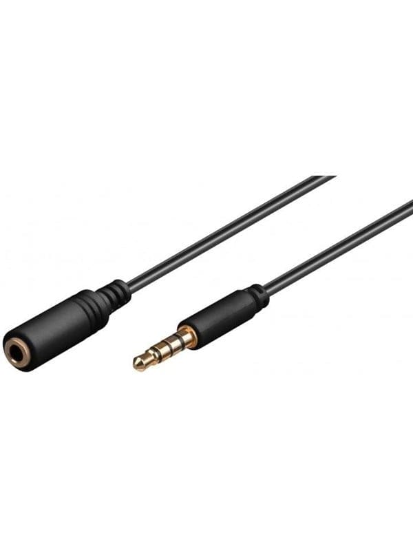 Pro MiniJack 3.5mm Ext. 4P - Bk - 1m