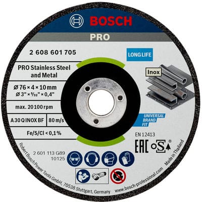Bosch SKRUBSKIVE TIL METAL 76X4X10MM 2STK