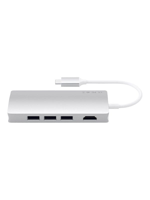 Satechi Aluminum Multi-Port Adapter V2 - USB-C/Thunderbolt3 - 3-Port USB-A - 1GbE