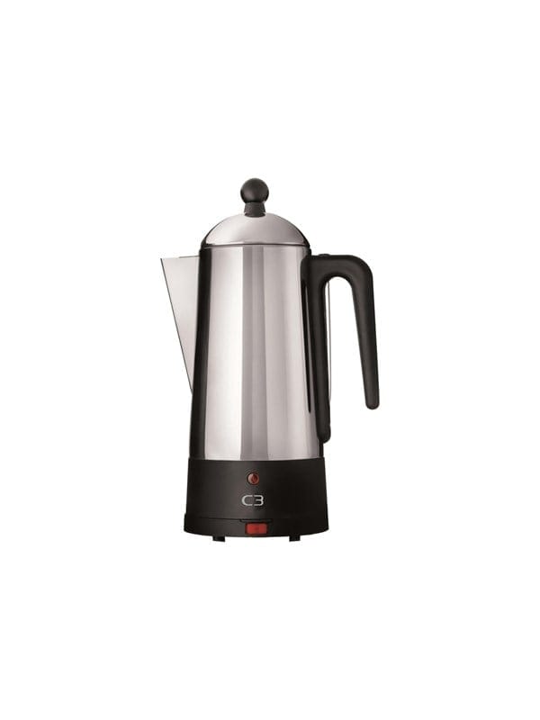 C3 Design Eco - electric percolator - black/brushed stainless steel
