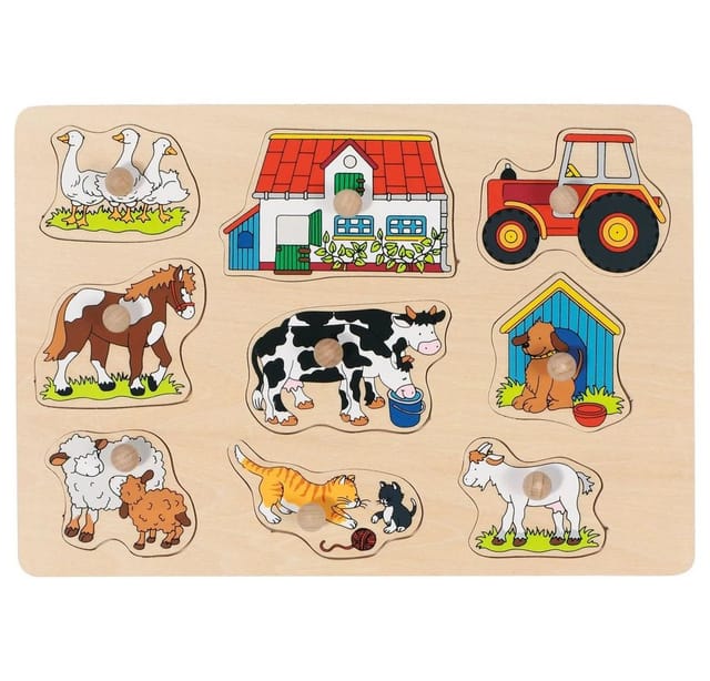 Goki Wooden Bubble Puzzle Farm