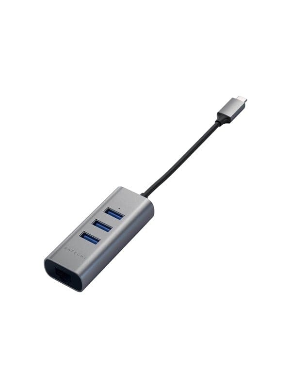 Satechi Type-C 2-in-1 USB Hub (with Ethernet) USB-Hubs - USB 3.0 - 3 - Grau