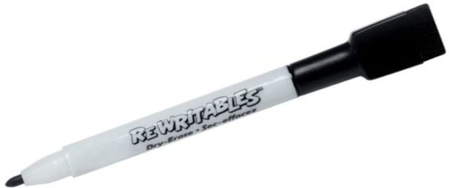 Nobo Quartet ReWritables - Marker - Black, Red, Blue, Green, Yellow, Purple (Pack of 6)