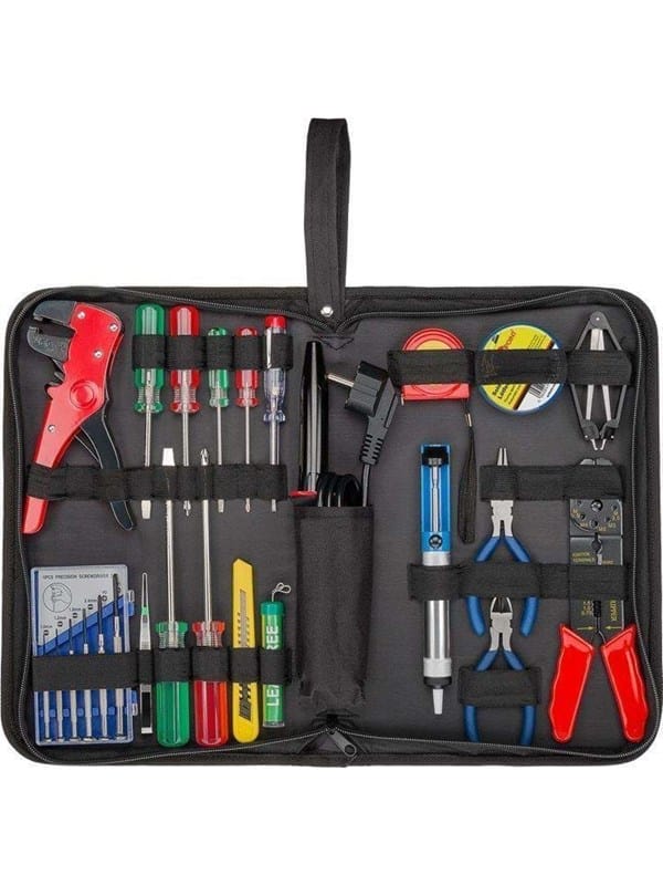 Fixpoint Tool bag with soldering set - 20-piece tool set in