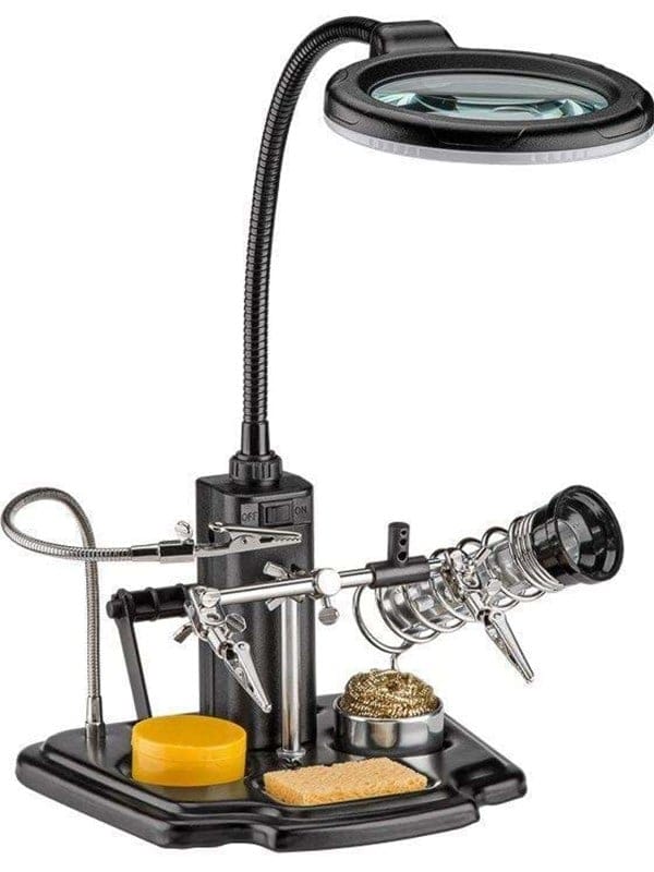 Fixpoint Soldering aid with LED lamp black
