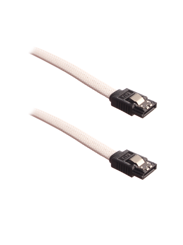 DUTZO Sleeved SATA-kabel - Weiß - 0.5 m