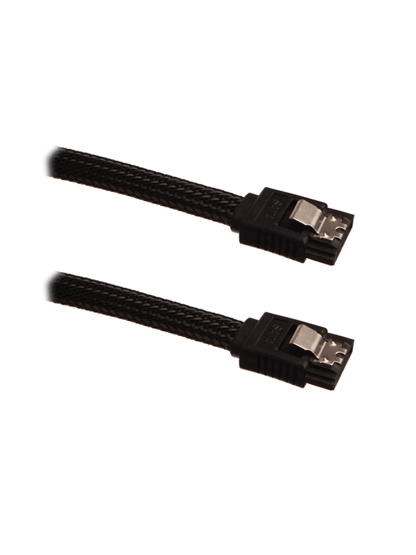 DUTZO Sleeved SATA-kabel - Schwarz - 0.5 m
