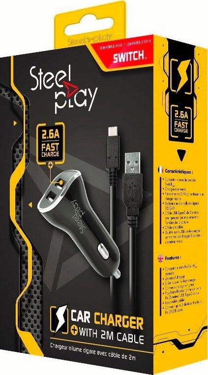 Steelplay Car Charger X2 USB Ports (SWITCH)