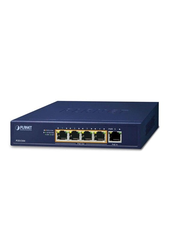 PLANET POE-E304 1-Port 802.3bt PoE++ to 4-Port 802.3af/at Gigabit PoE Extender