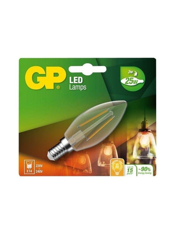 GP LED-Lampe Candle Filament 2W/827 (25W) Clear E14