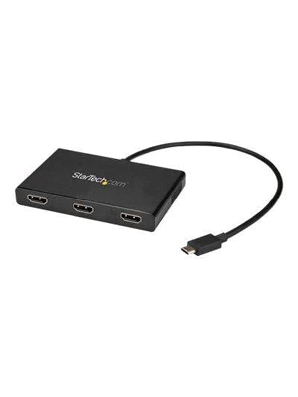 StarTech.com 3-Port USB-C to HDMI MST Hub - 4K Multi-Monitor Video Splitter - external video adapter - STDP4320 - black