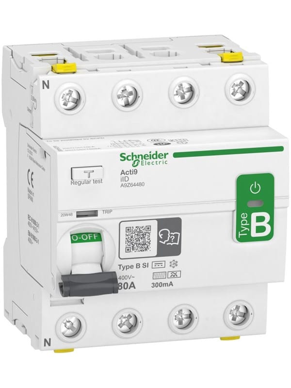Schneider Electric Rccb earth leakage protection 4p 80a 300ma b-class-si super