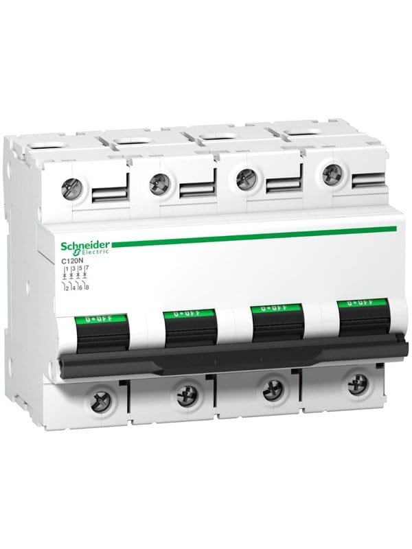 Schneider Electric C120n 4p 100a c 10000a 415v miniature circuit breaker