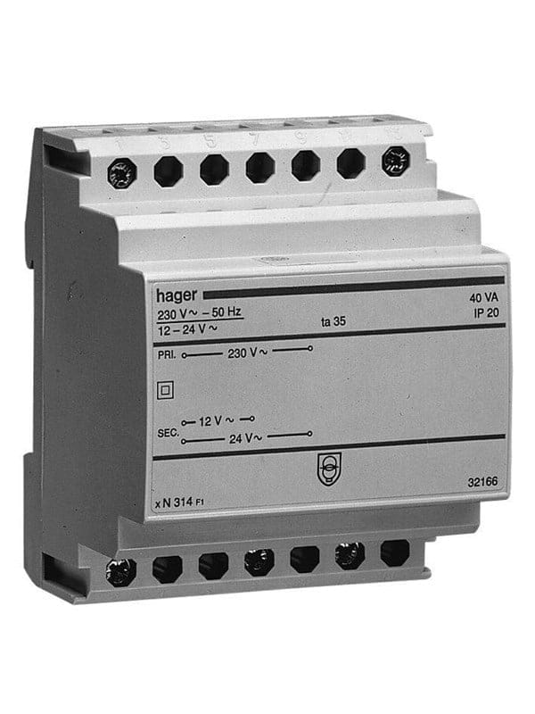 Hager Safety transformer 25va 230v/12-24v