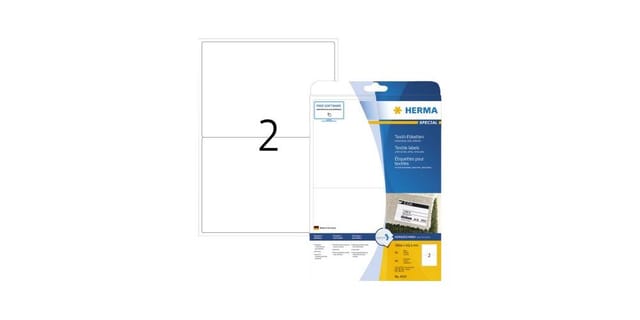 HERMA Namensetiketten, ablösbar, A4, 199,6 x 143,5 mm, weiß, aus Acetatseide, bedruckbar