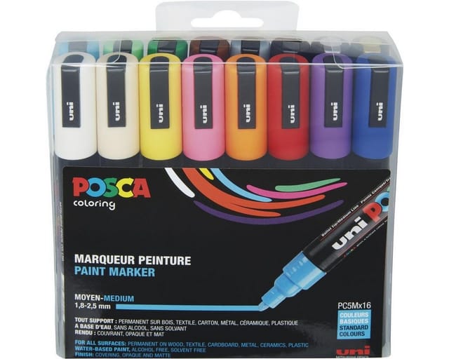 POSCA PC-1M - 16 colours - 1.8-2.5 mm tip - Waterbased ink
