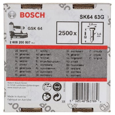 Bosch DYKKERT 1.6/16G 63MM 2500 STK