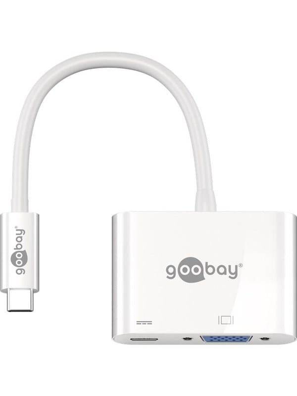 Pro USB C - VGA/ - PD adapter - white