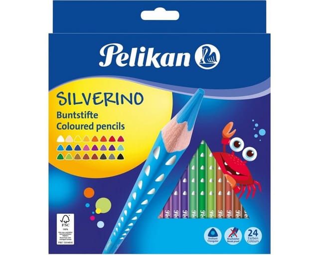 Pelikan Buntstifte SILVERINO, dreieckig, 24 Farben